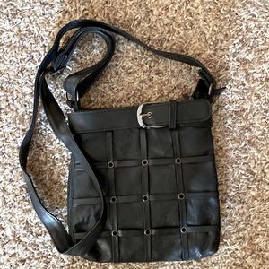 Black Leather Cross Body Purse